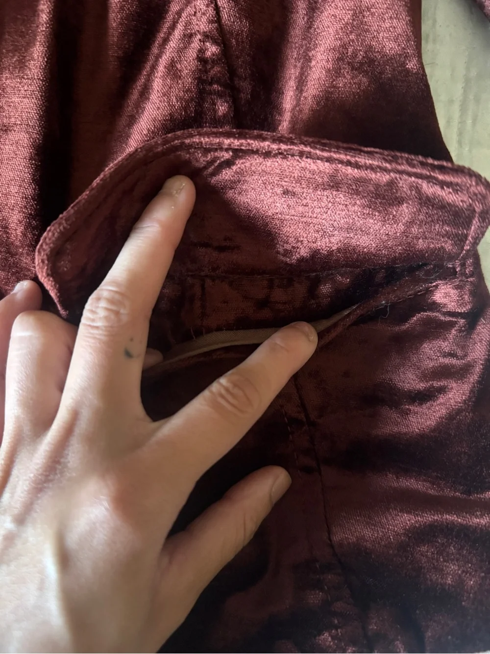 Free People Cotton Blend Crushed Velvet Blazer Jacket Maroon Size XS
